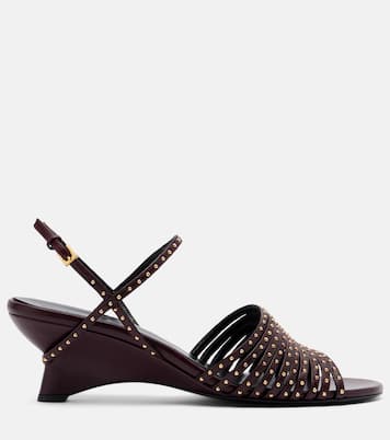 Drew 35 studded leather wedge sandals | Khaite
