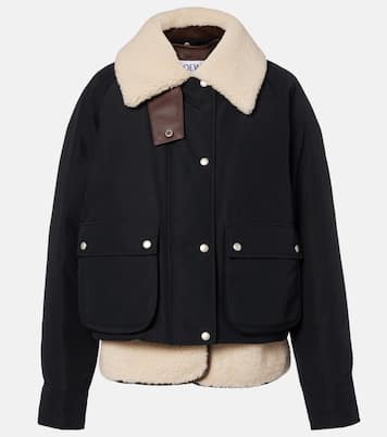 Shearling-trimmed cotton-blend jacket | Loewe