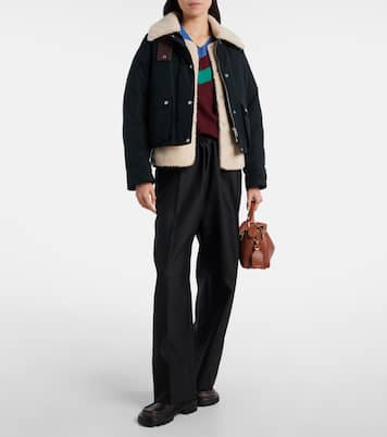Shearling-trimmed cotton-blend jacket | Loewe