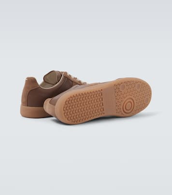Replica leather-trimmed suede sneakers | Maison Margiela