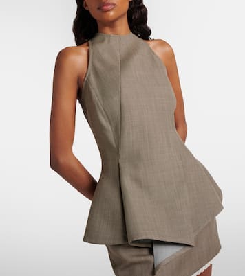 Asymmetric peplum wool top | Magda Butrym