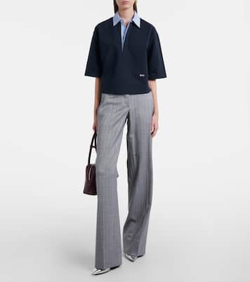 Cropped cotton piqué polo shirt | Stella McCartney