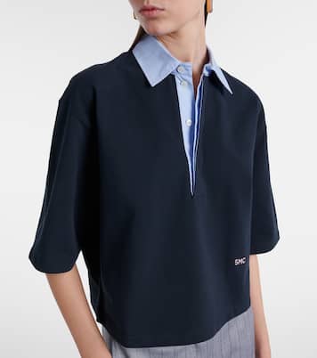 Cropped cotton piqué polo shirt | Stella McCartney