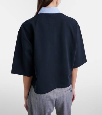 Cropped cotton piqué polo shirt | Stella McCartney