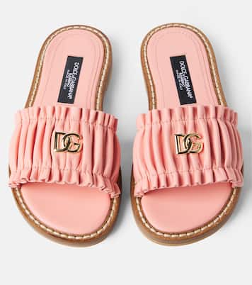 Pantoletten DG aus Leder | Dolce&Gabbana Kids