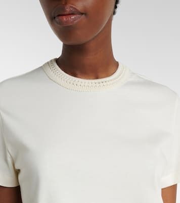 Crochet-trimmed cotton jersey T-shirt | Moncler