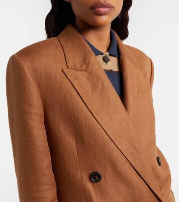 Double-breasted linen blazer | Brunello Cucinelli