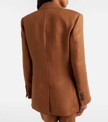 Double-breasted linen blazer | Brunello Cucinelli