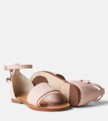 Logo leather sandals | Chloé Kids