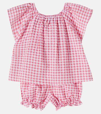 Baby gingham cotton top and shorts set | Tartine et Chocolat