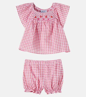 Baby gingham cotton top and shorts set | Tartine et Chocolat