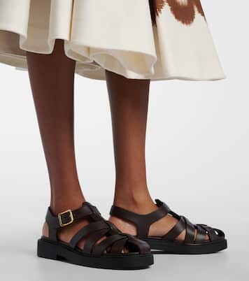Leather fisherman sandals | Prada