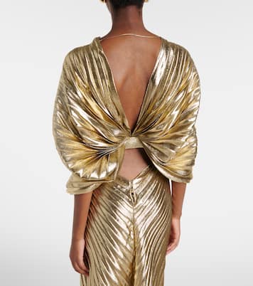 Asymmetric silk-blend lamé gown | Roberto Cavalli