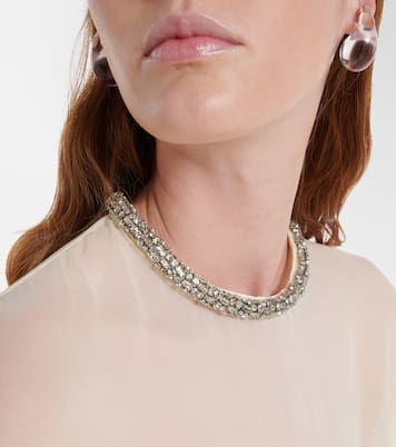 Robe aus Seidenchiffon mit Federn | Roland Mouret