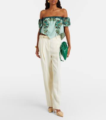 Sand Dollar printed silk top | La DoubleJ