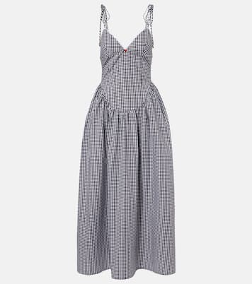 Paloma gingham cotton poplin maxi dress | Bananhot