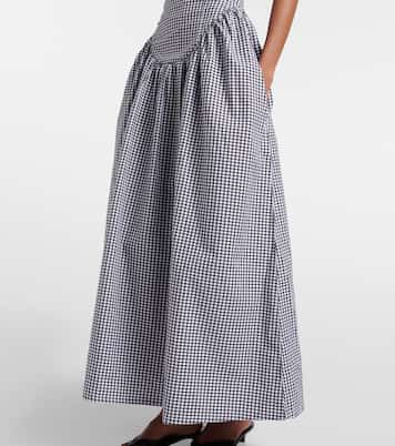 Paloma gingham cotton poplin maxi dress | Bananhot