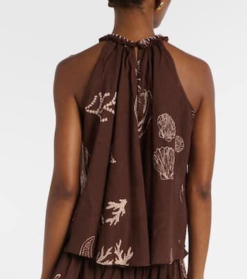 Cleo printed halterneck cotton top | Poupette St Barth