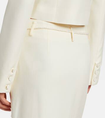 Elspeth belted wool midi skirt | Posse