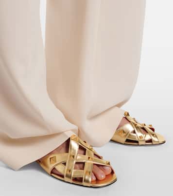 Studdy metallic leather sandals | Valentino Garavani