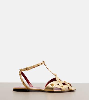 Studdy metallic leather sandals | Valentino Garavani
