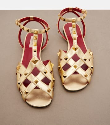 Studdy metallic leather sandals | Valentino Garavani