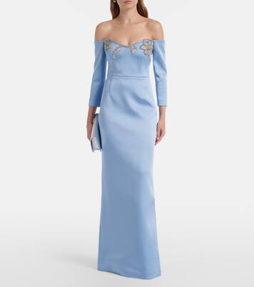 Kai embellished satin bustier gown | Rebecca Vallance