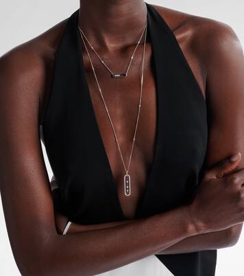 Move 10th 18kt white gold pendant necklace with diamonds | Messika