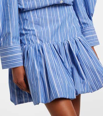 Striped cotton poplin miniskirt | Ganni