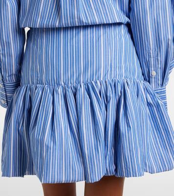 Striped cotton poplin miniskirt | Ganni