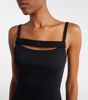 Ribbed-knit cotton jersey midi dress | Courrèges