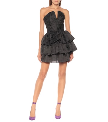 Robe bustier en soie à pois | Rasario