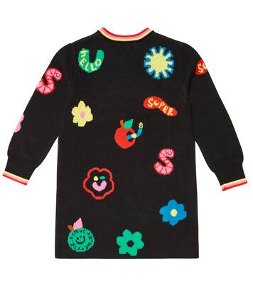 Intarsia cotton and wool dress | Stella McCartney Kids