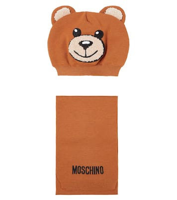 Logo beanie and scarf | Moschino Kids