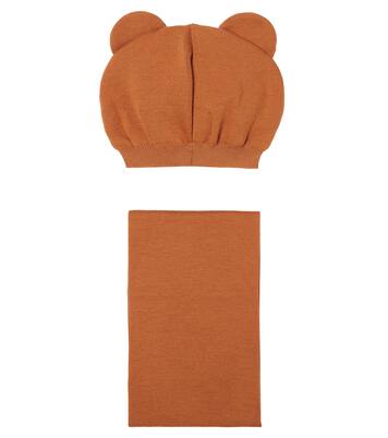 Logo beanie and scarf | Moschino Kids