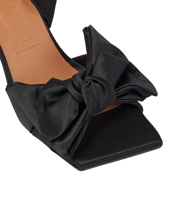 Bow-trimmed lace-up sandals | Ganni
