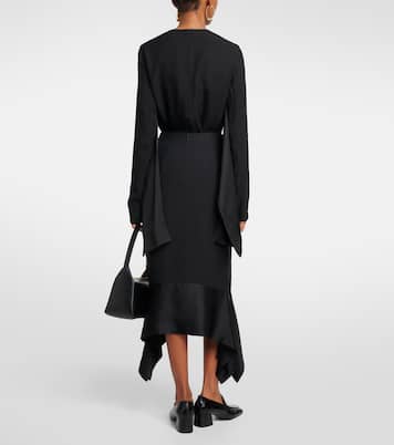 Midirock aus Crêpe mit Satin | Toteme