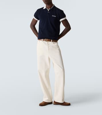 Logo cotton piqué polo shirt | Miu Miu
