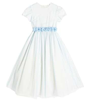 Floral-appliqué tulle dress | Il Gufo