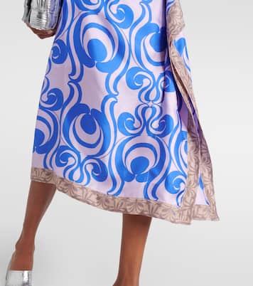 Printed silk twill wrap skirt | Dries Van Noten