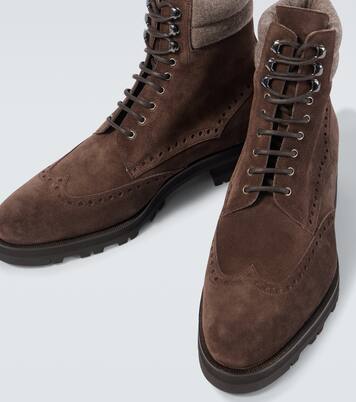 Sapele 스웨이드 레이스업 부츠 | Manolo Blahnik