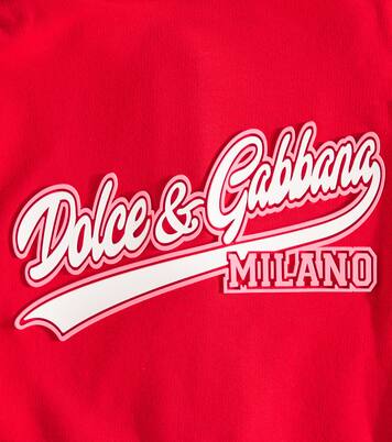 Embroidered cotton jersey hoodie | Dolce&Gabbana Kids