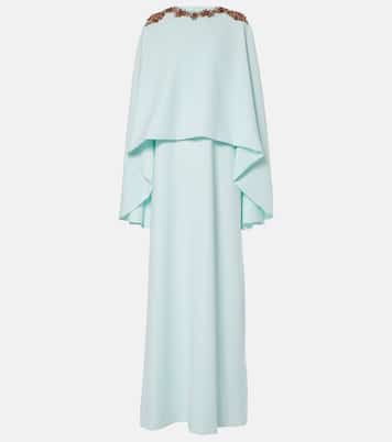 Robe longue Elin en crêpe à ornements | Costarellos