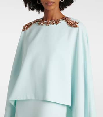 Robe longue Elin en crêpe à ornements | Costarellos