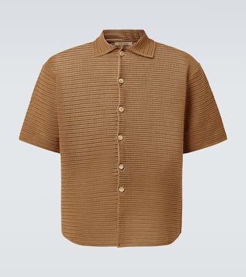 Knitted cotton mesh shirt | Auralee
