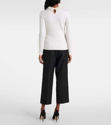 Verziertes Top aus Rippstrick | Carolina Herrera