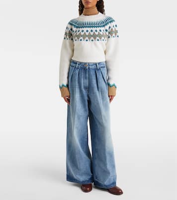 Sunny Crochet wide-leg jeans  | Alanui