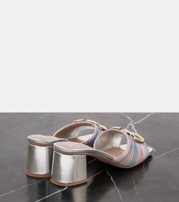 Pantoletten VLogo Signature aus Metallic-Leder | Valentino Garavani