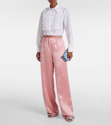 Pantoletten VLogo Signature aus Metallic-Leder | Valentino Garavani