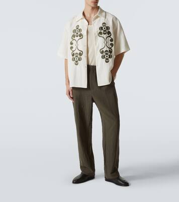 Reflection embroidered bowling shirt | Commas